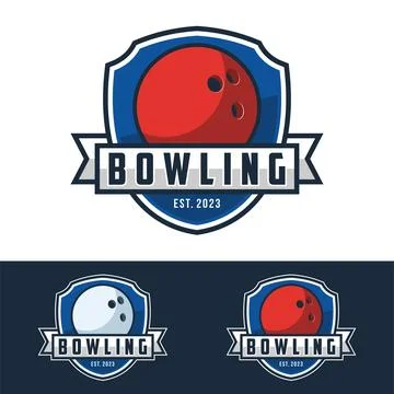 Bowling logo design vector illustration Illustrazione stock