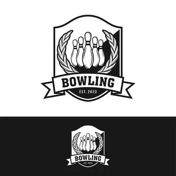 Bowling logo design vector illustration Illustrazione stock