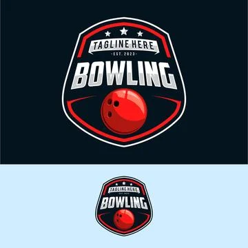 Bowling logo design vector illustration Illustrazione stock