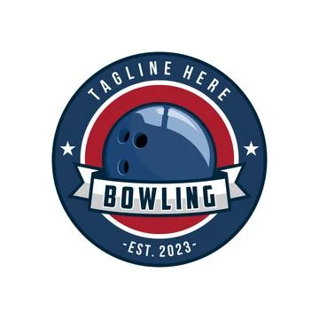 Bowling logo design vector illustration Illustrazione stock