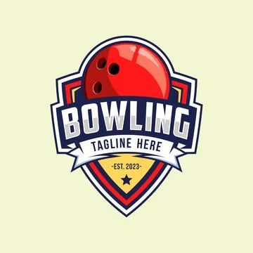 Bowling logo design vector illustration Illustrazione stock