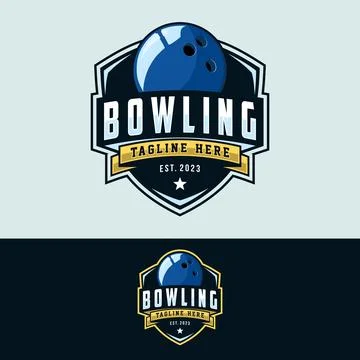 Bowling logo design vector illustration Illustrazione stock