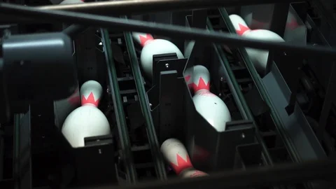 Bowling machine behind Stock Footage 99044326