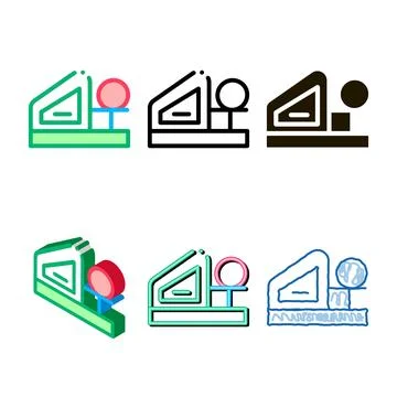 Bowling machine icon vector minimal outline Illustrazione stock