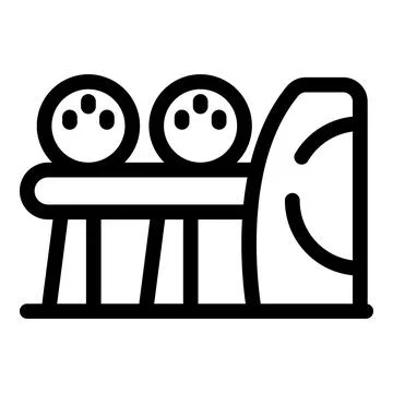 Bowling machine returning bowling balls icon thin line vector Illustrazione stock