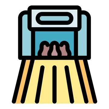 Bowling machine setting up pins for bowling game Illustration