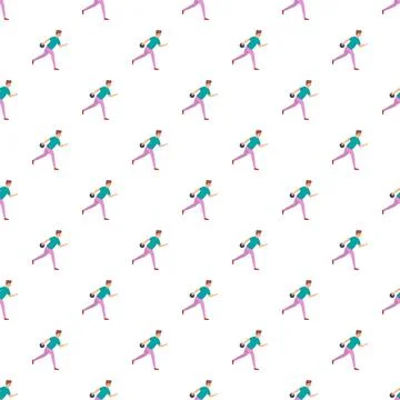 Bowling man pattern seamless sports background Stock Illustration