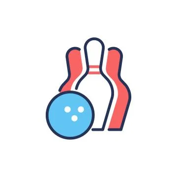 Bowling - modern vector line design single icon. Stock Illustration