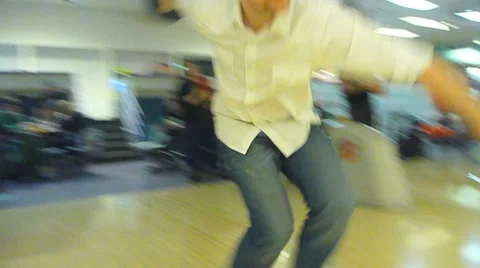 Bowling a Perfect Strike Stock Footage 8360080