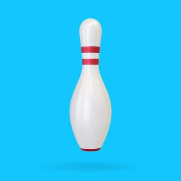 Bowling Pin 3d isolated. Vector illustration. Realistic Bowling pin. Stock Illustration