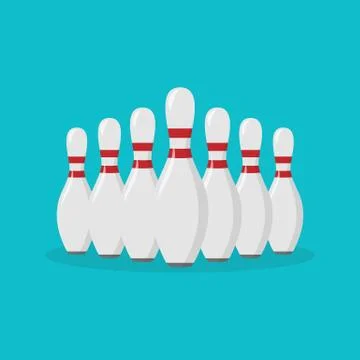 Bowling pin flat icon Stock Illustration