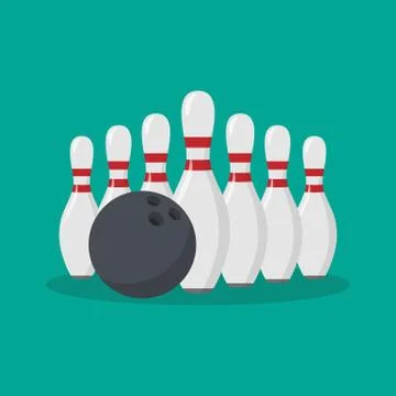 Bowling pin flat icon Stock Illustration