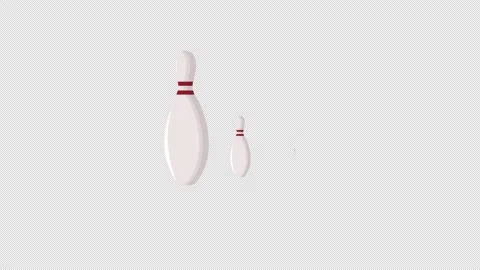 Bowling pin icon animation looping graphic motion Stock Footage 289074324