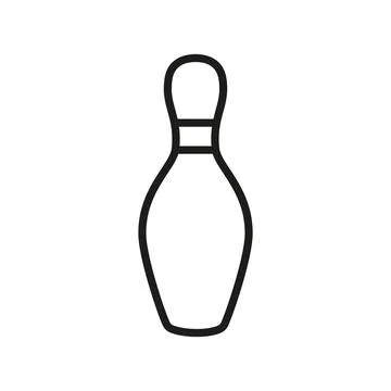 Bowling pin icon vector basic design simple and modern Stock Illustration