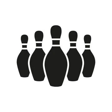 Bowling pin icon vector basic design simple and modern Stockillustratie