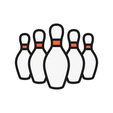 Bowling pin icon vector basic design simple and modern Stock Illustration