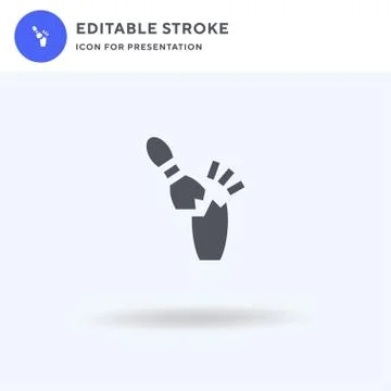 Bowling Pin icon vector, filled flat sign, solid pictogram isolated on white, イラスト素材