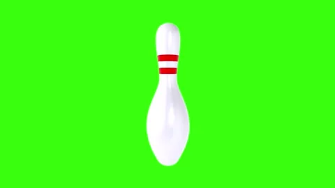 Bowling pin isolated on green background 스톡 동영상 306863177