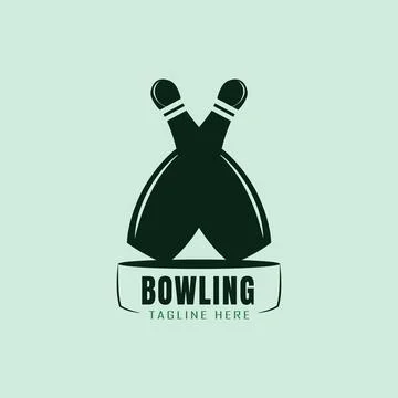 Bowling pin logo Stock Illustration
