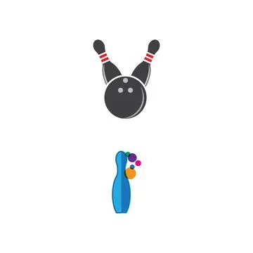 Bowling pin Logo Template vector 库存插图