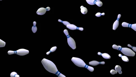 Bowling pin particle loop animation Stock Footage 146059574