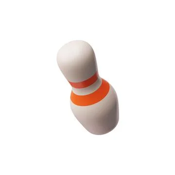 Bowling pin with red stripes 3D icon, realistic vector illustration isolated. Stock Illustration