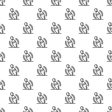 Bowling pin seamless pattern with wiggling icons Stock Illustration