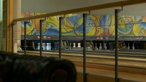 The Bowling Pin Setter Video stock 99368528