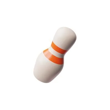 Bowling pin, volumetric 3d vector illustration or icon isolated on white Stock Illustration