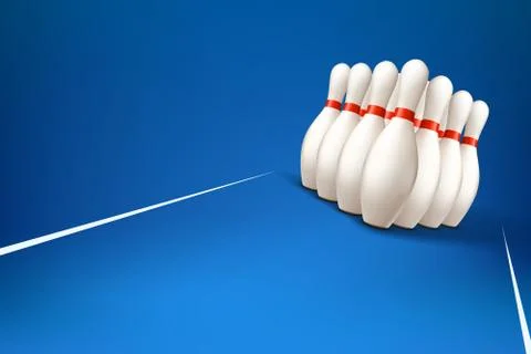 Bowling pind on blue Stock Illustration