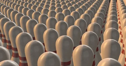 Bowling pins 3d animation Stock Footage 89394671