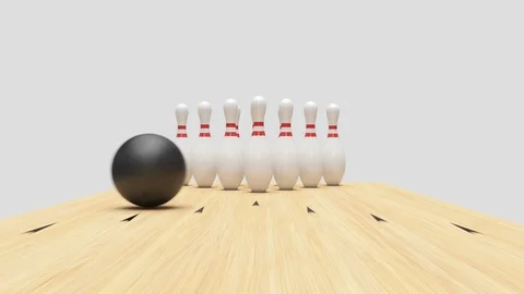 Bowling Pins with Alpha Channel Stock Footage 95975773