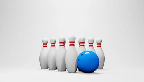 Bowling pins and ball 스톡 일러스트