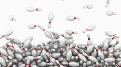 Bowling pins fall Stock Footage 45415769