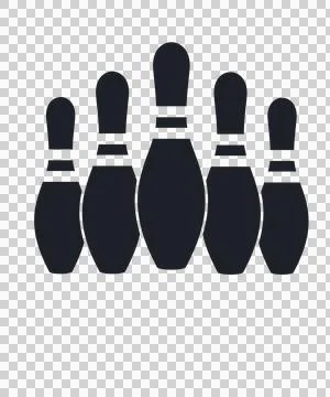 Bowling Pins With Five And Stripes 库存插图