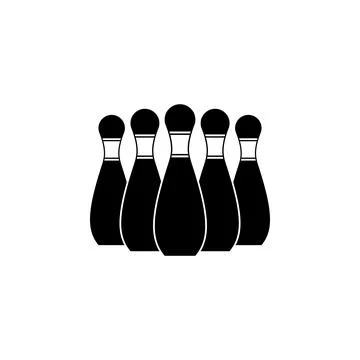 Bowling Pins Flat Vector Icon Illustrazione stock