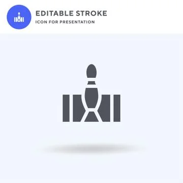 Bowling Pins icon vector, filled flat sign, solid pictogram isolated on white 스톡 일러스트