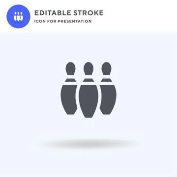 Bowling Pins icon vector, filled flat sign, solid pictogram isolated on white イラスト素材