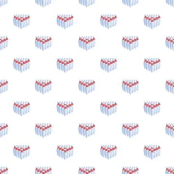 Bowling pins pattern creating a seamless background Illustrazione stock