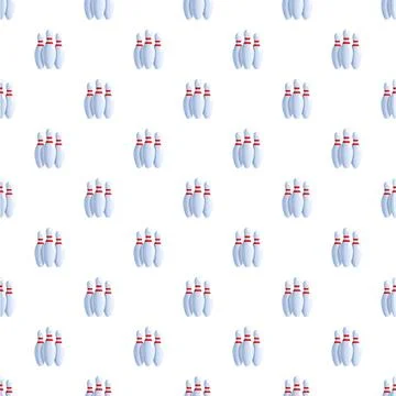 Bowling pins seamless pattern background for sport game Stock Illustration