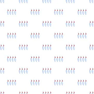 Bowling pins seamless pattern creating a recreational background Stock Illustration