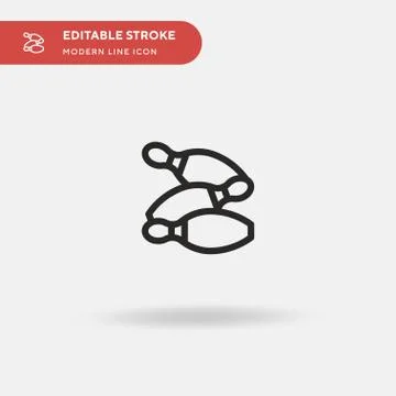 Bowling Pins Simple vector icon. Illustration symbol design template for web  Stock Illustration