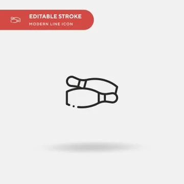 Bowling Pins Simple vector icon. Illustration symbol design template for web  Stock Illustration