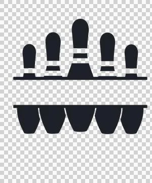 Bowling Pins Stacked With Graphics And Game 库存插图