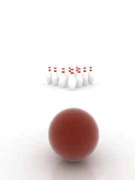 Bowling pins on white background Stock Illustration