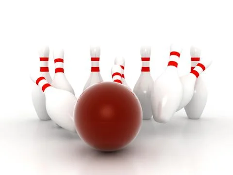 Bowling pins on white background Stock Illustration