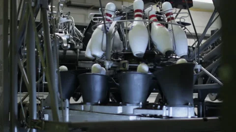 Bowling Pinsetter Machinary Stock Footage 45020596