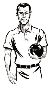 Bowling player Stock Illustration