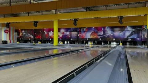 The bowling playing tracks Stock Footage 183940296