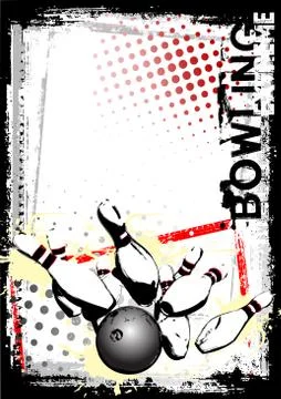 Bowling poster background Stock Illustration
